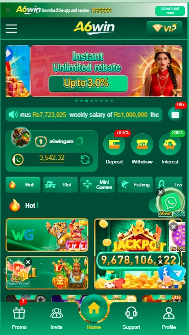 A6WIN GAME Dasnboard image
