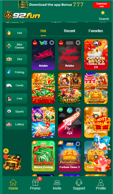 92 FUN Game Dashboard Over view
